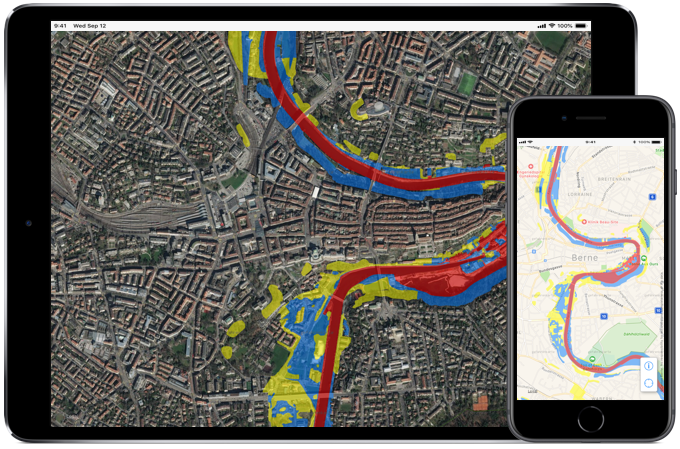 iPhone XS mit Gefahrenkarte Anwendung
